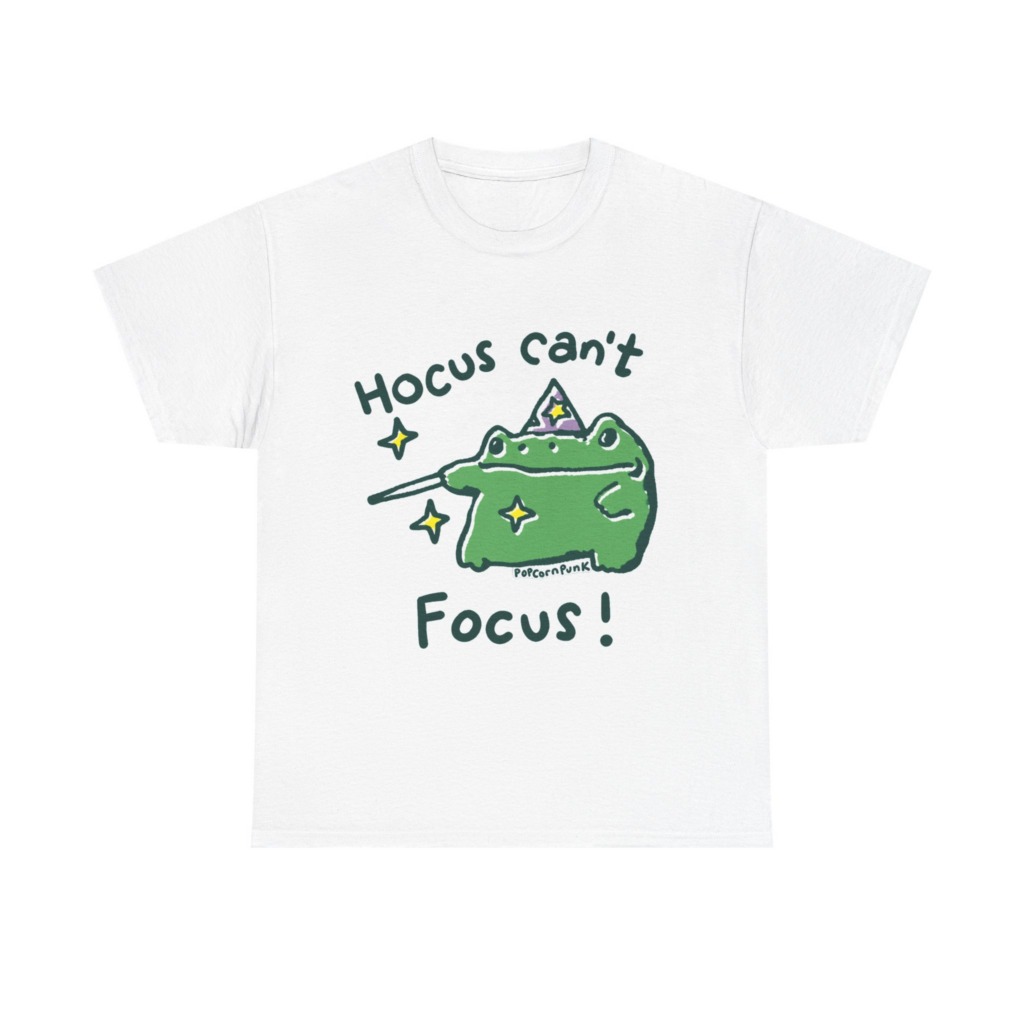 "Hocus Can't Focus!" Wizard Frog T-Shirt