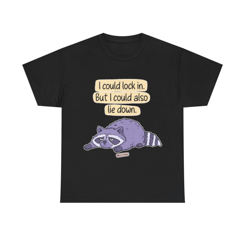 Raccoon "I Could Lie Down" Graphic Tee