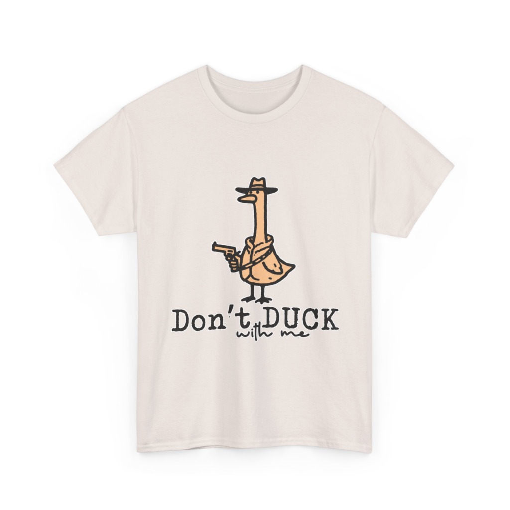 White T-Shirt with Gangster Duck 'Don't Duck With Me' Print