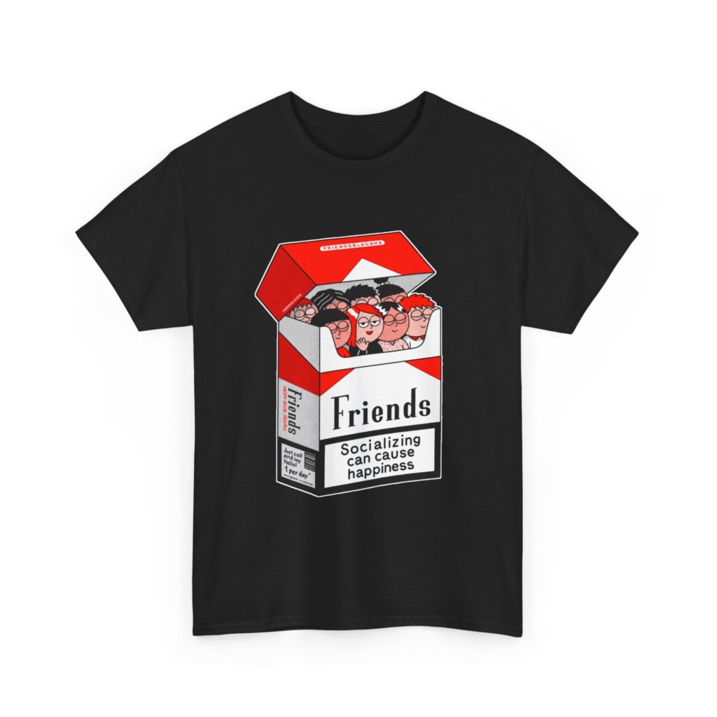 Graphic Tee: Friends Socializing Cigarette Pack