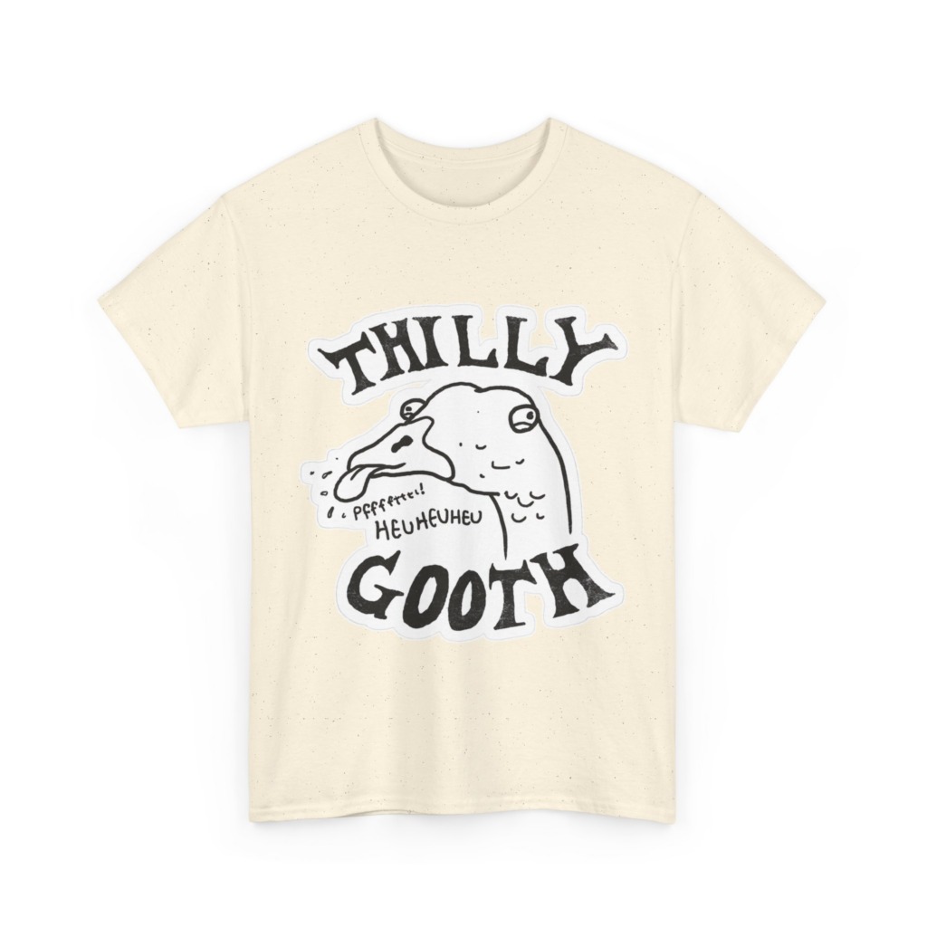 T-Shirt with Thilly Gooth Cartoon Goose Print