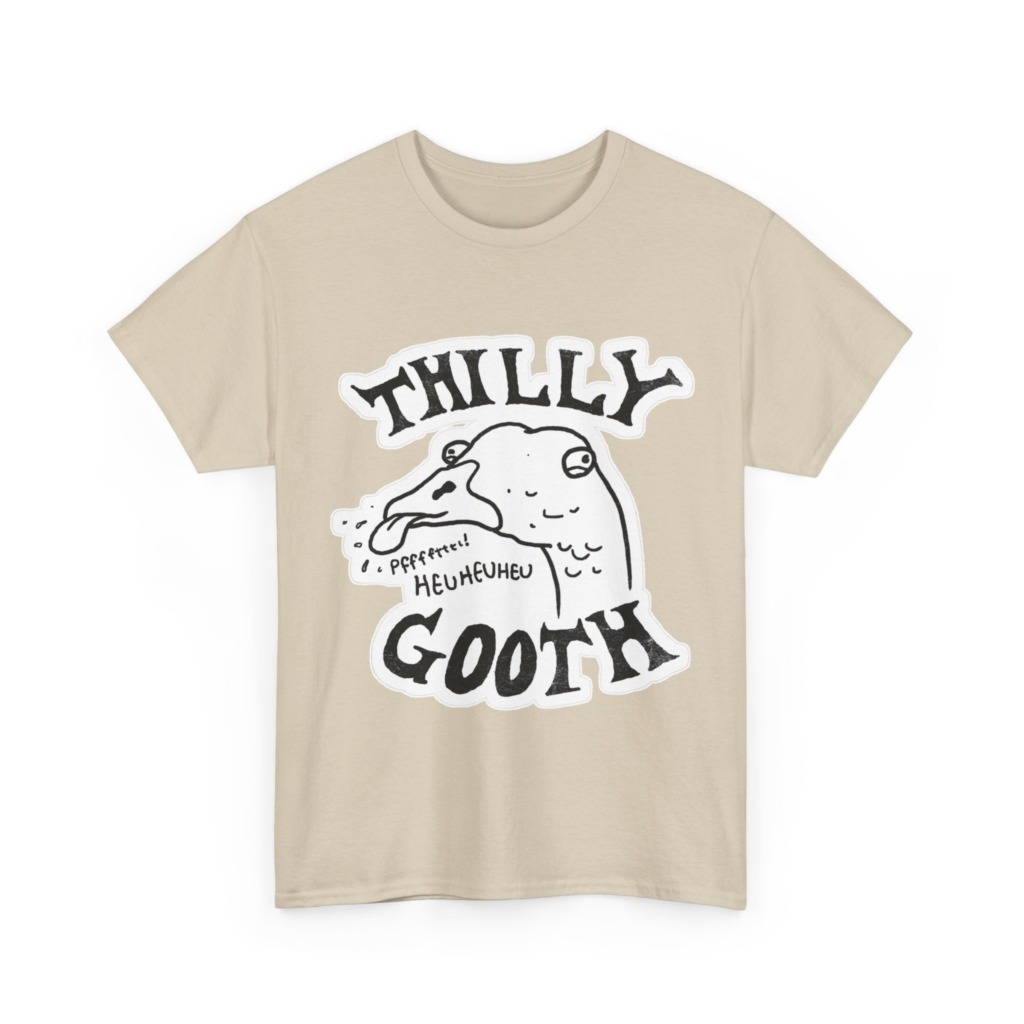 T-Shirt with Thilly Gooth Cartoon Goose Print