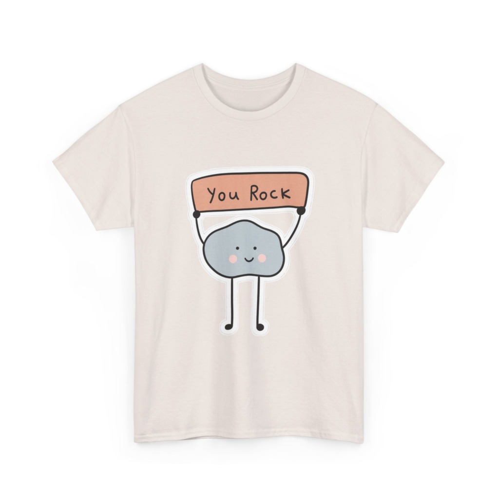 T-Shirt with Cute "You Rock" Cartoon Rock Design