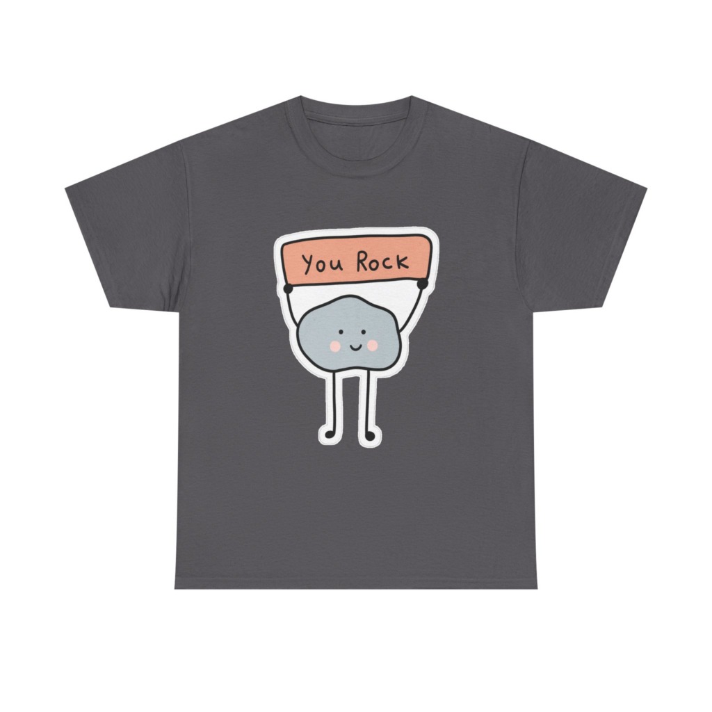 T-Shirt: Cute Rock Holding 'You Rock' Sign