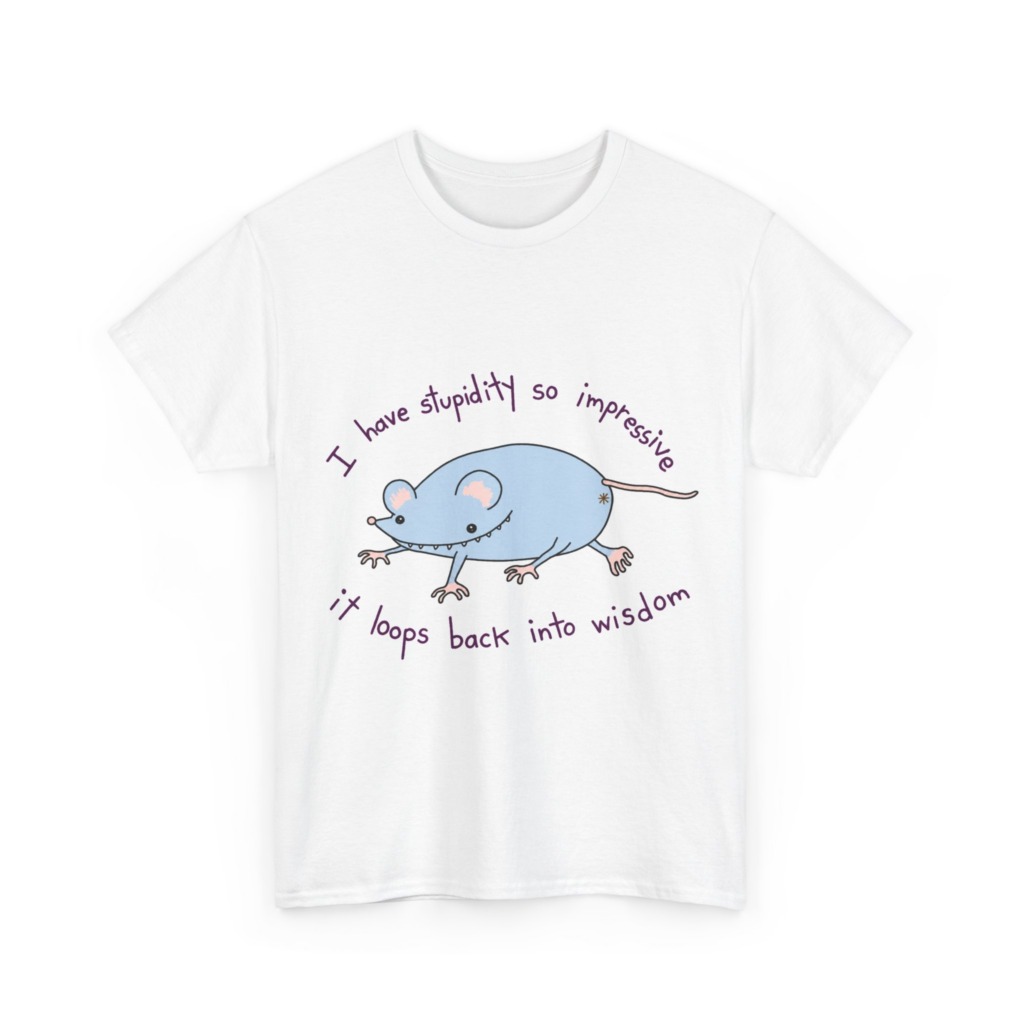Cartoon Mouse 'Stupidity' Graphic T-Shirt