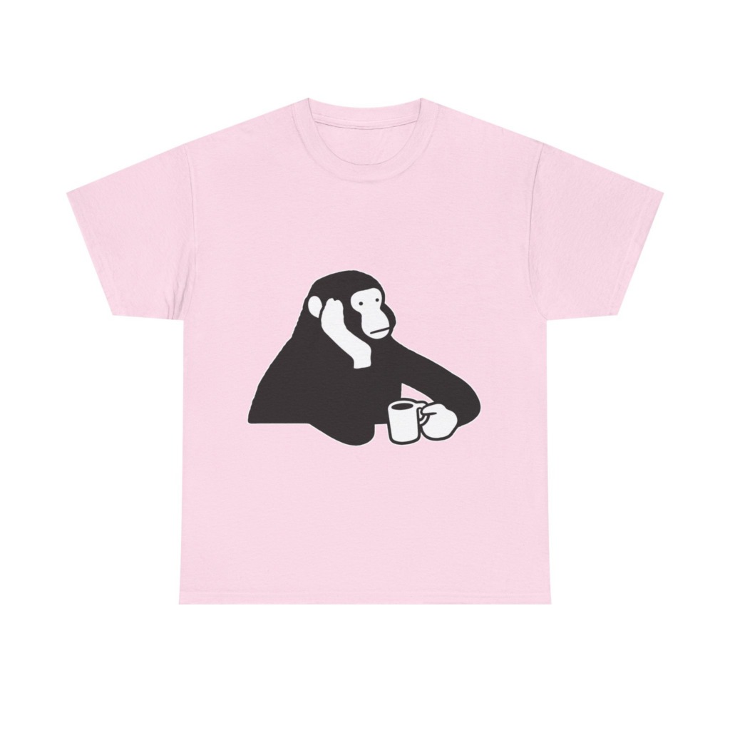 T-Shirt: Chimp with Coffee Mug Graphic