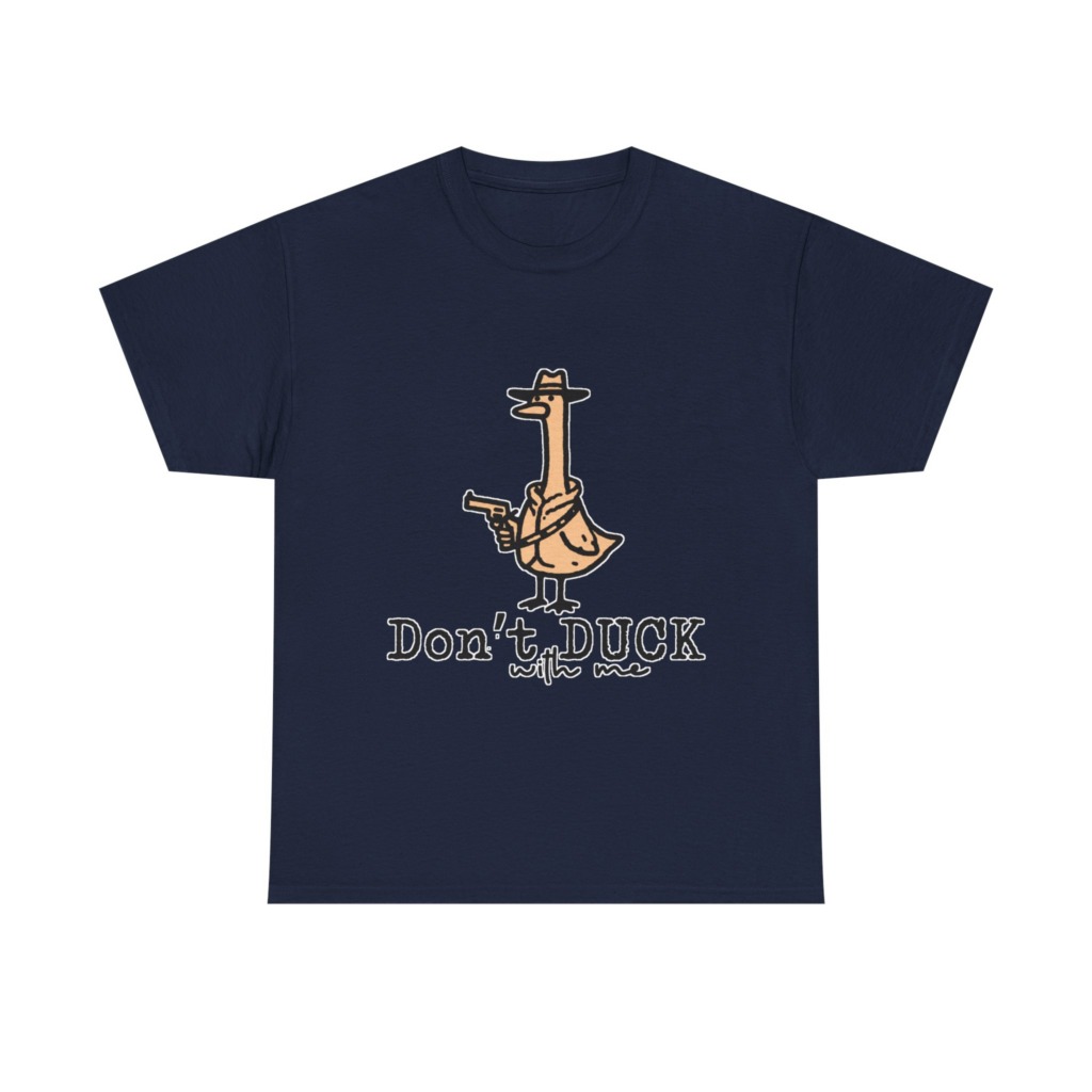 White T-Shirt with Gangster Duck 'Don't Duck With Me' Print