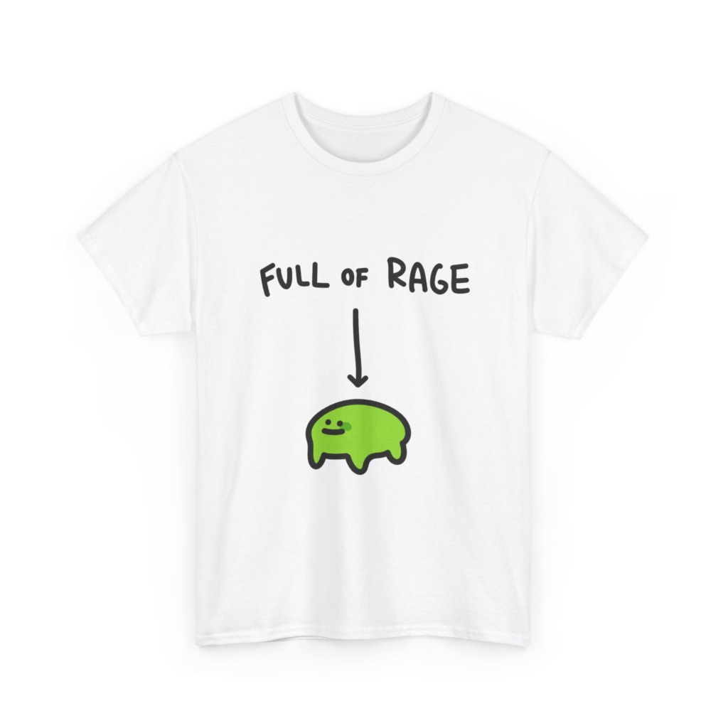 White Full Of Rage Happy Blob T-Shirt