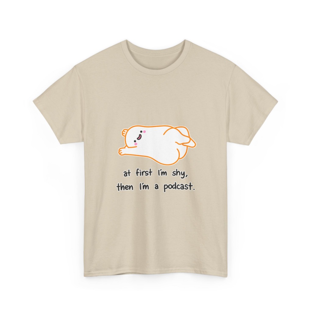 T-Shirt with Shy Podcast Creature Graphic