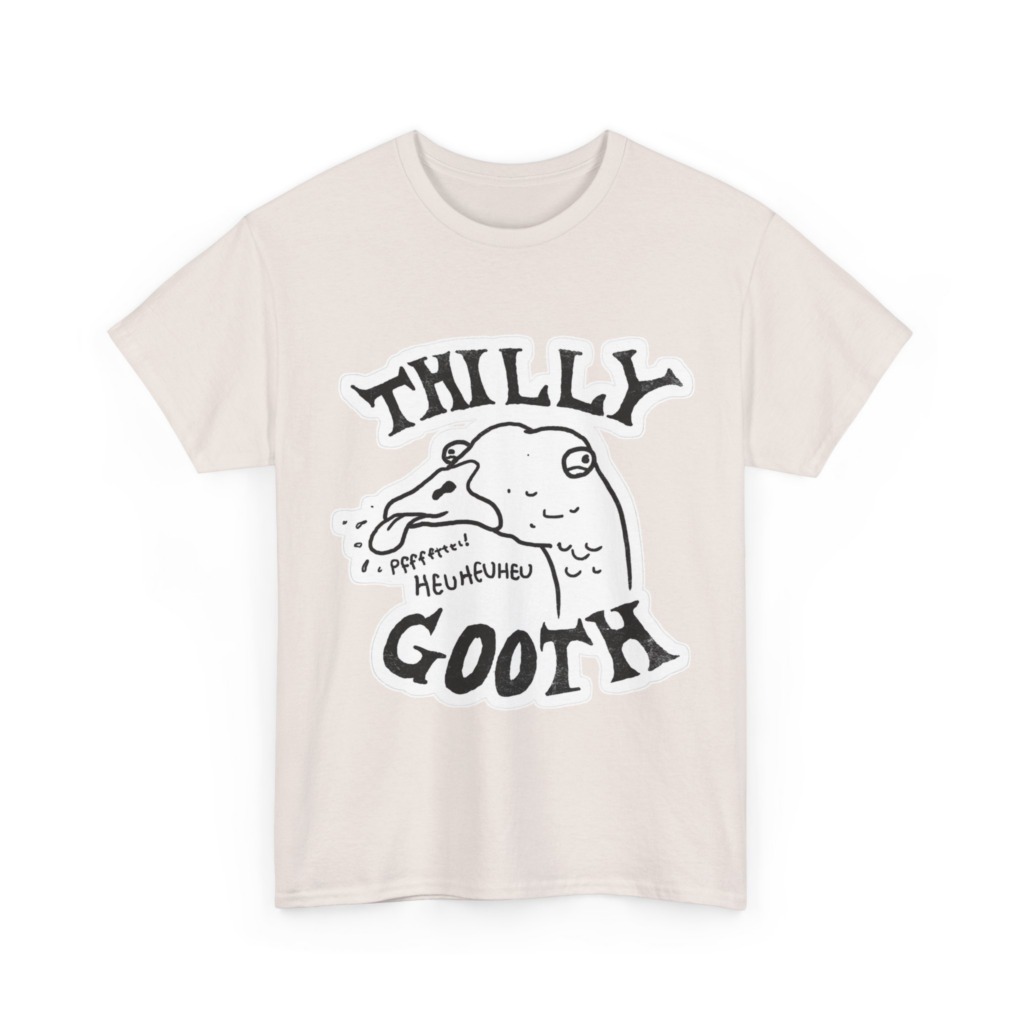 T-Shirt with Thilly Gooth Cartoon Goose Print