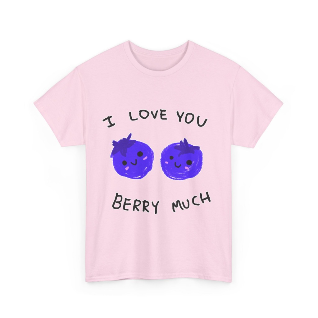 T-Shirt: Kawaii Blueberries 'I Love You Berry Much'