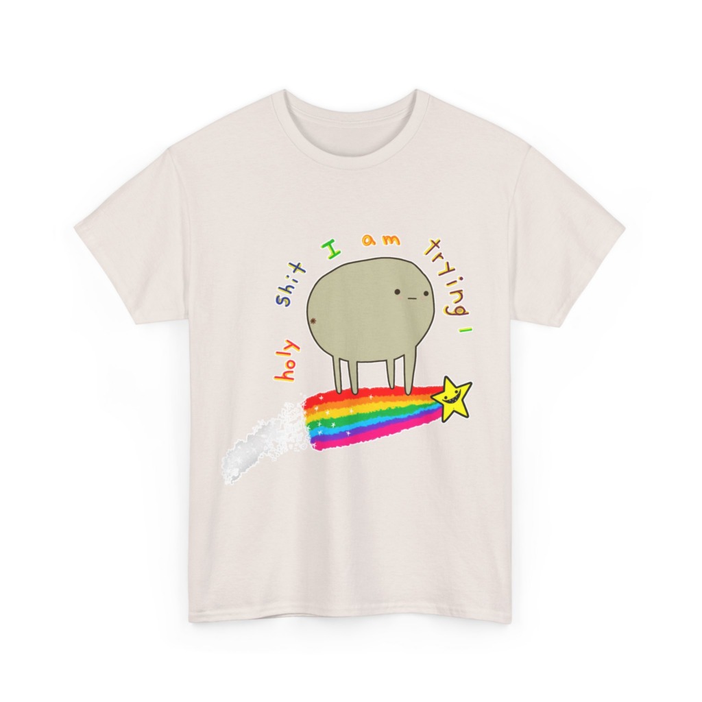 'I Am Trying' Blob Rainbow Graphic Tee