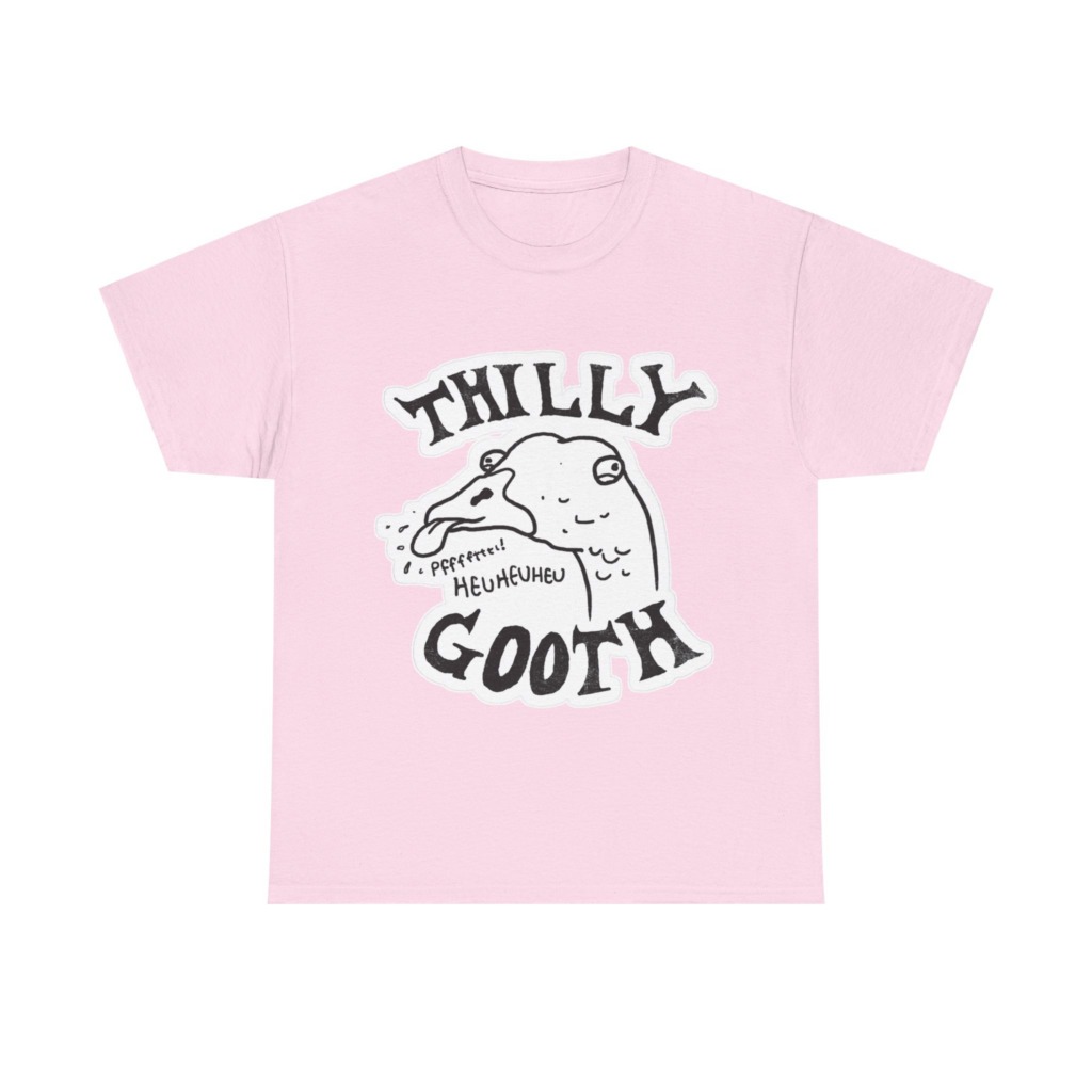 T-Shirt with Thilly Gooth Cartoon Goose Print