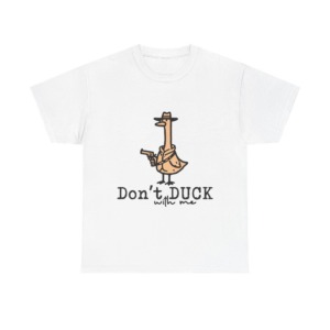 White T-Shirt with Gangster Duck 'Don't Duck With Me' Print