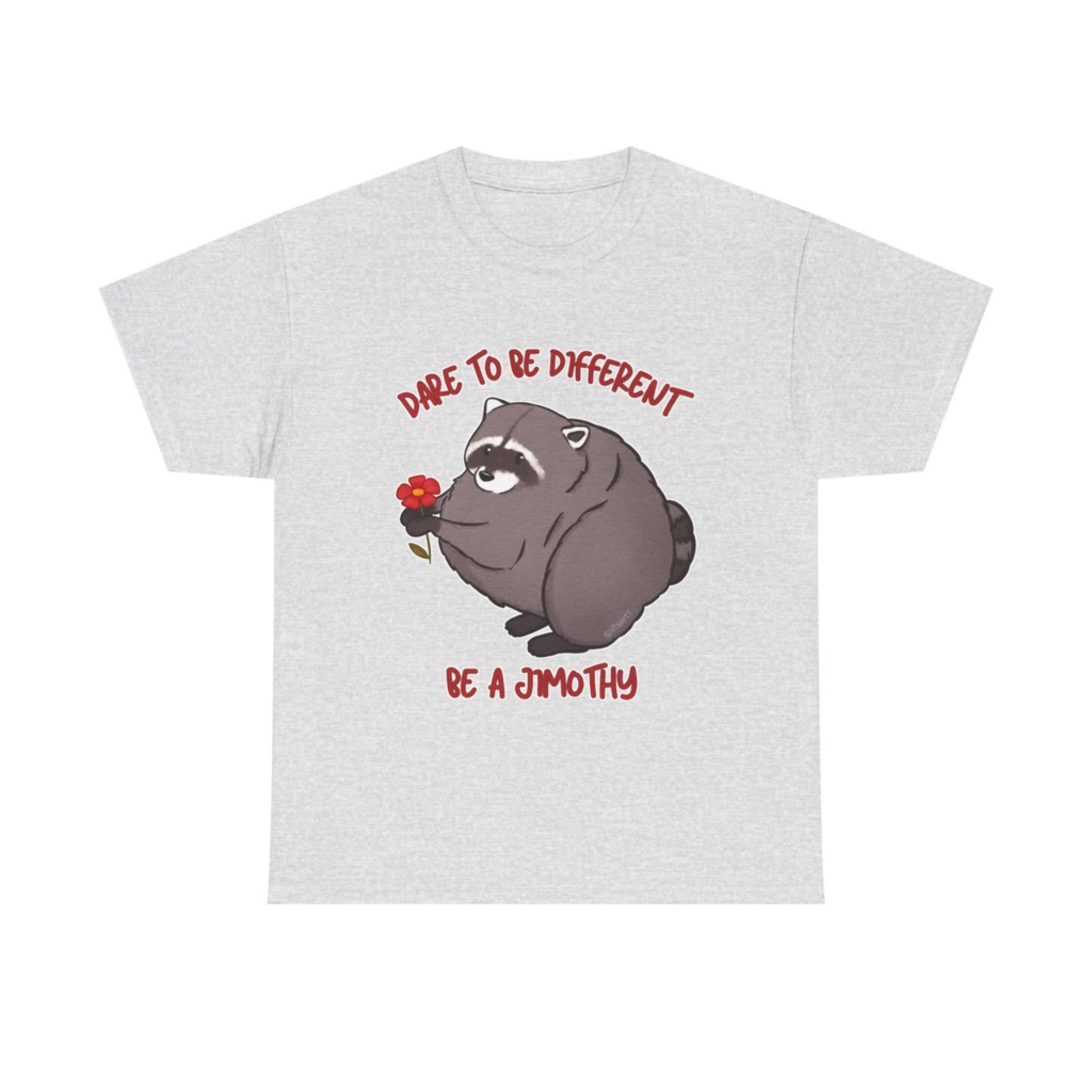 Raccoon T-Shirt: Jimothy with Flower Graphic Print