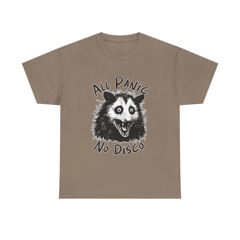 T-Shirt: All Panic No Disco Opossum Graphic