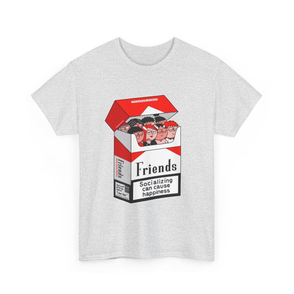 Graphic Tee: Friends Socializing Cigarette Pack
