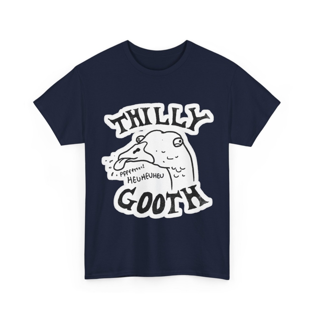 T-Shirt with Thilly Gooth Cartoon Goose Print
