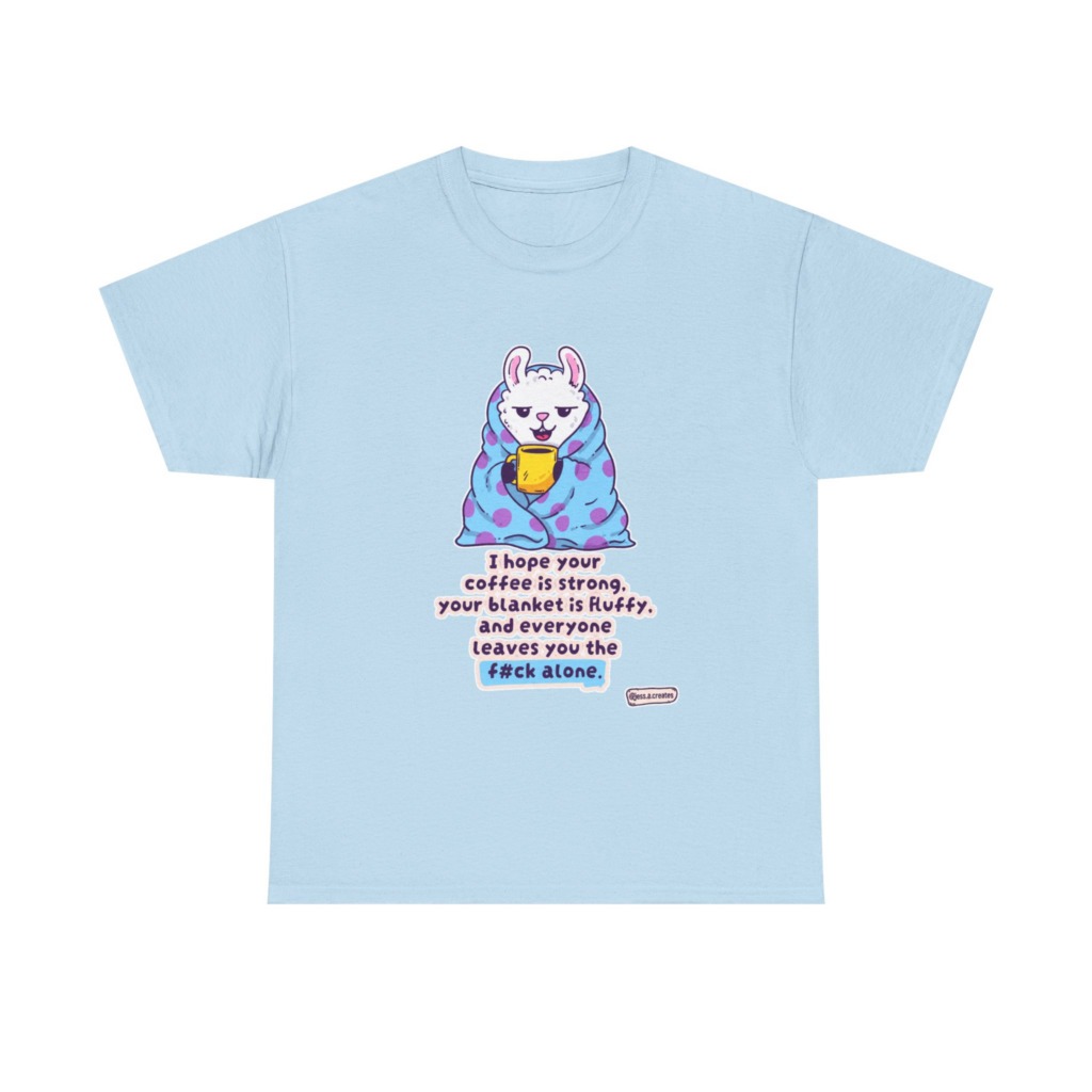 Sarcastic Llama Coffee & Blanket Graphic T-Shirt