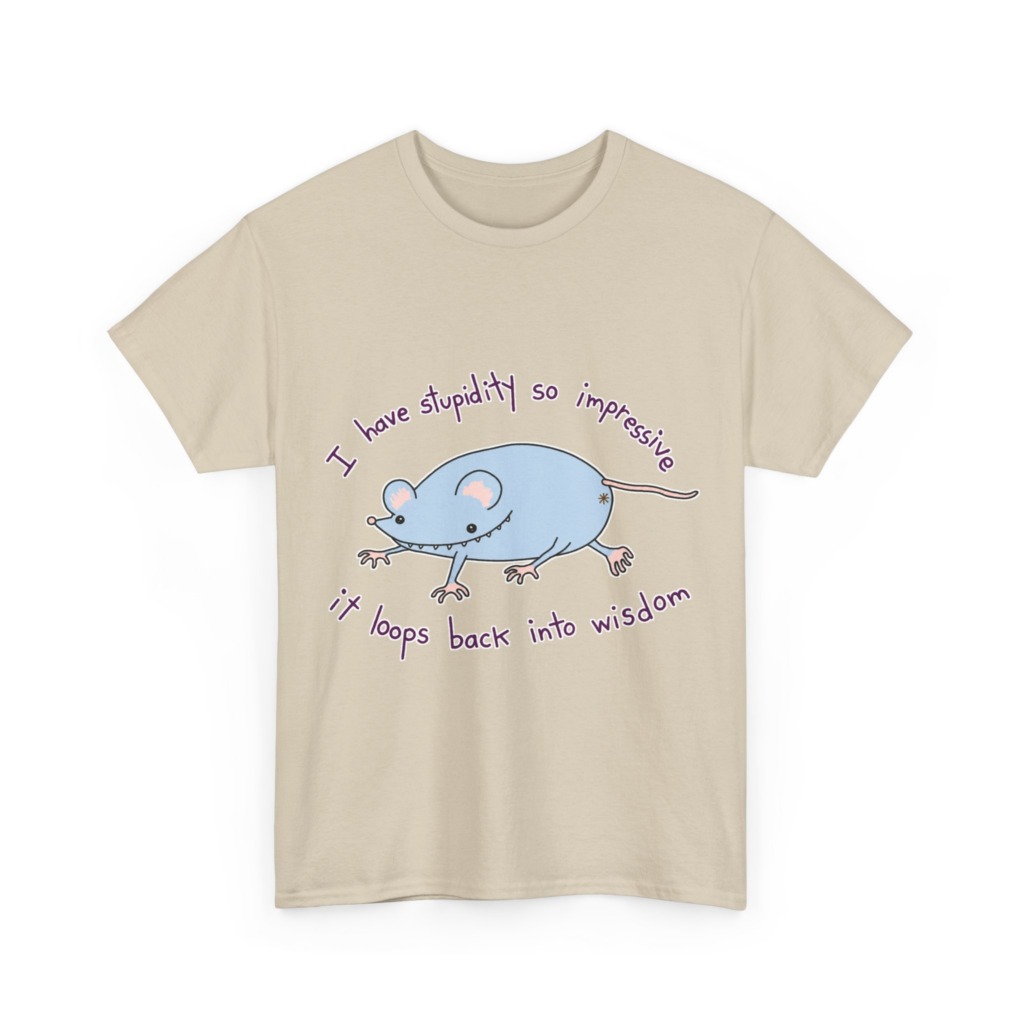 Cartoon Mouse 'Stupidity' Graphic T-Shirt