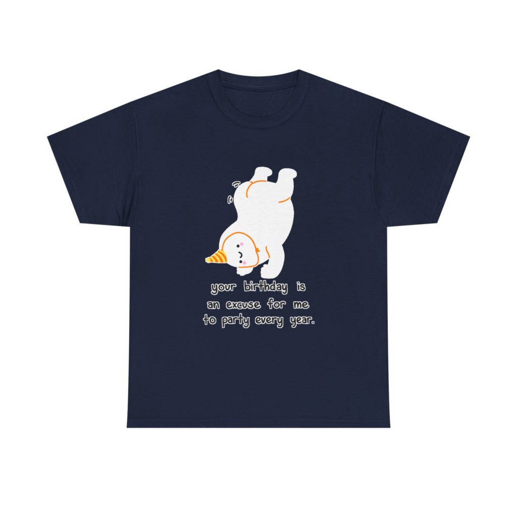White Upside Down Party Character T-Shirt
