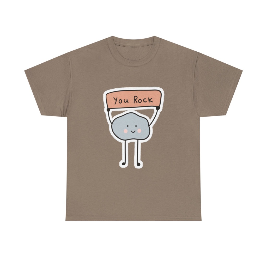 T-Shirt with Cute "You Rock" Cartoon Rock Design
