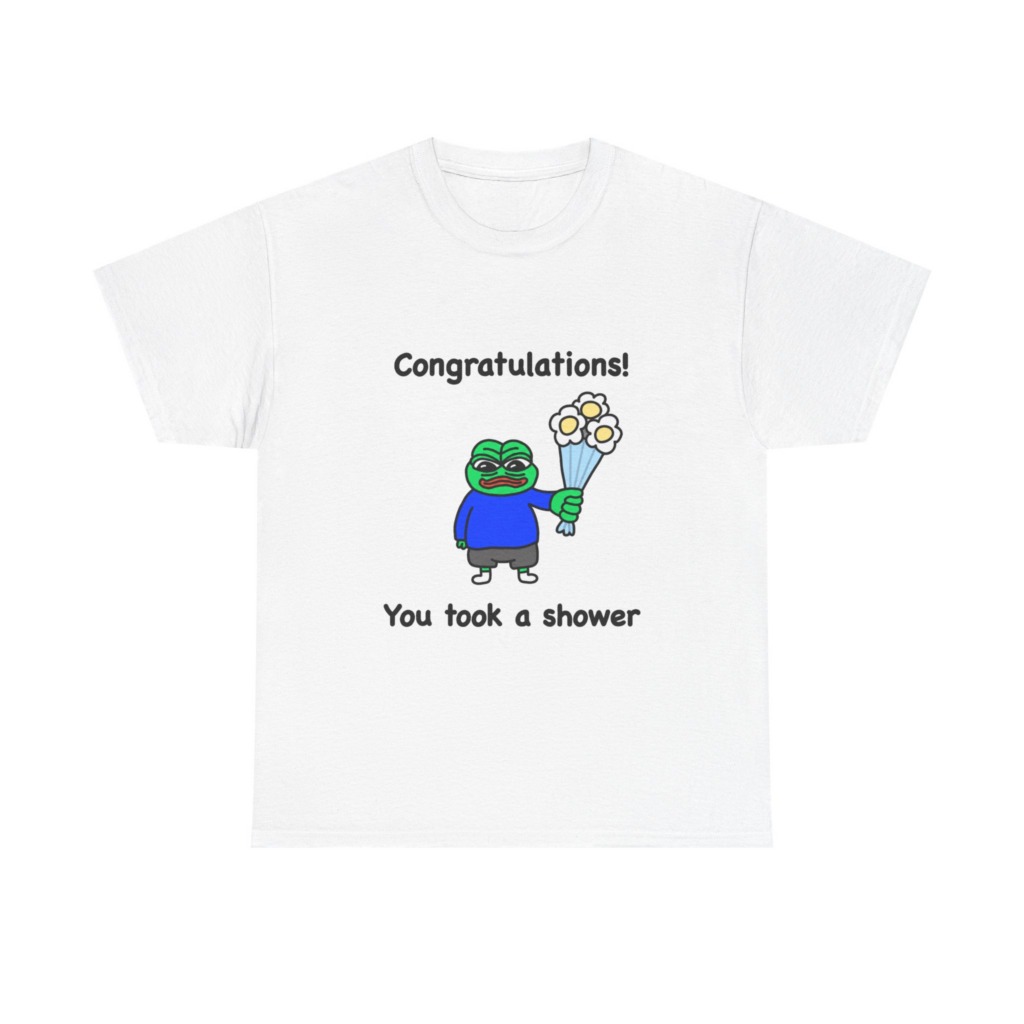 Pepe the Frog Shower Celebration Graphic T-Shirt