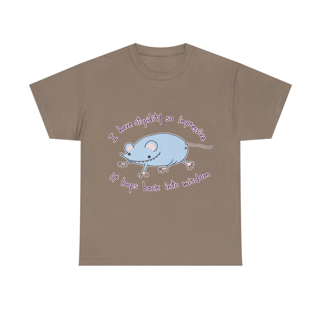 Cartoon Mouse 'Stupidity' Graphic T-Shirt