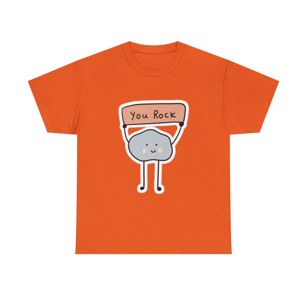 T-Shirt with Cute "You Rock" Cartoon Rock Design
