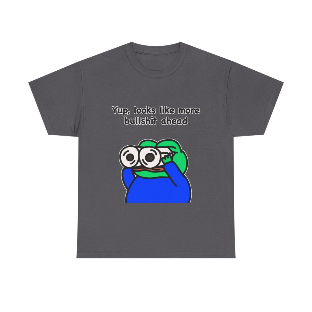 Frog T-Shirt: Binoculars & 'Bullshit Ahead' Graphic