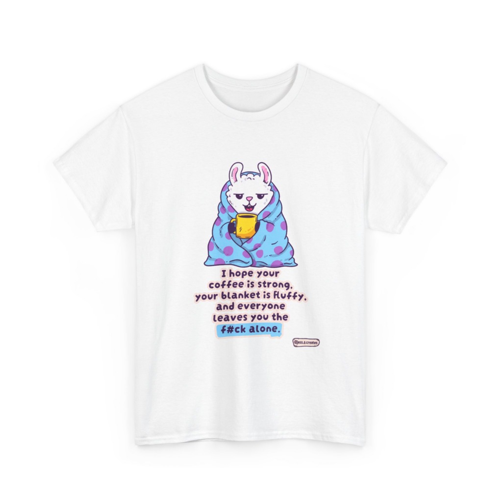 Sarcastic Llama Coffee & Blanket Graphic T-Shirt