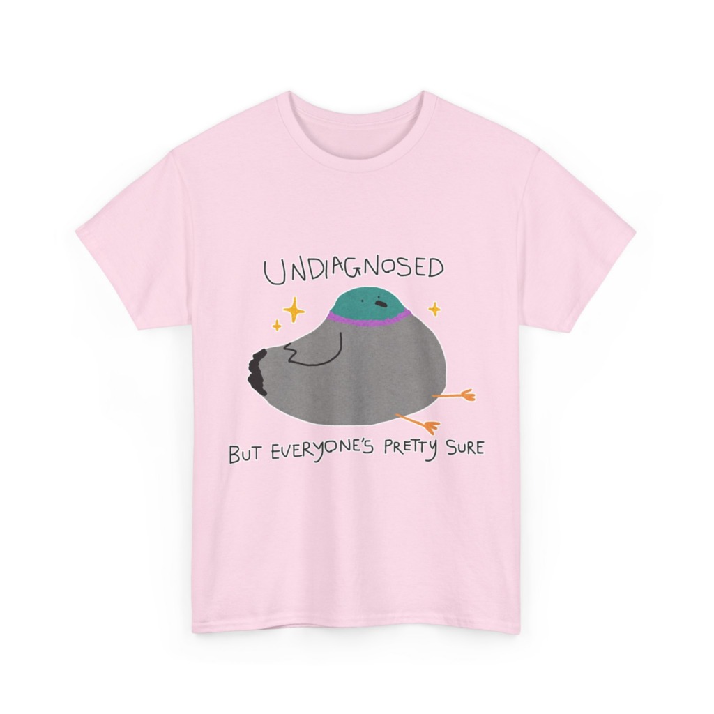 T-Shirt with Pigeon 'Undiagnosed' Graphic
