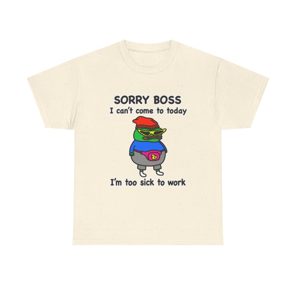 Pepe the Frog Sorry Boss Sick Day Graphic T-Shirt