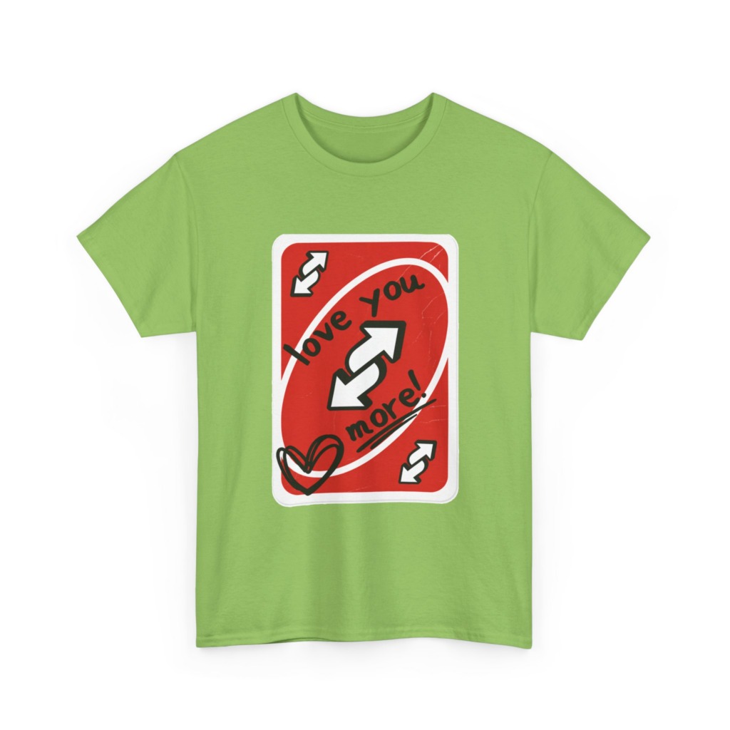 Red Love You More Reverse Card Graphic Tee