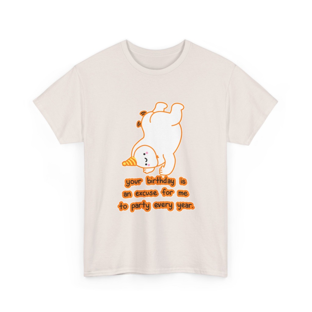 T-Shirt: Playful Handstand Bear Birthday Quote