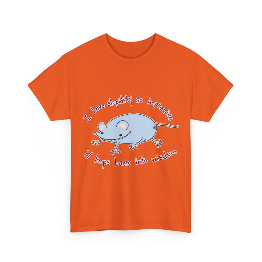 Cartoon Mouse 'Stupidity' Graphic T-Shirt