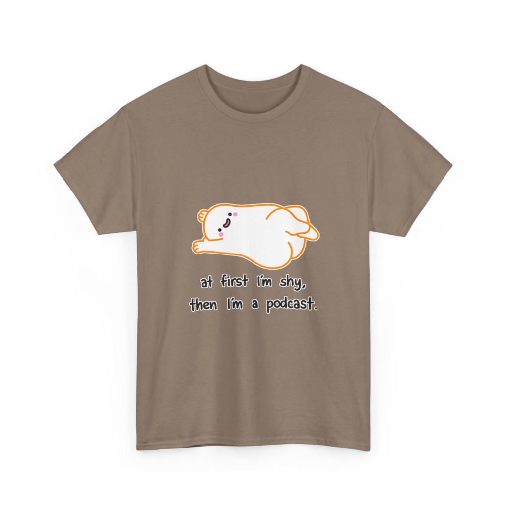 T-Shirt with Shy Podcast Creature Graphic