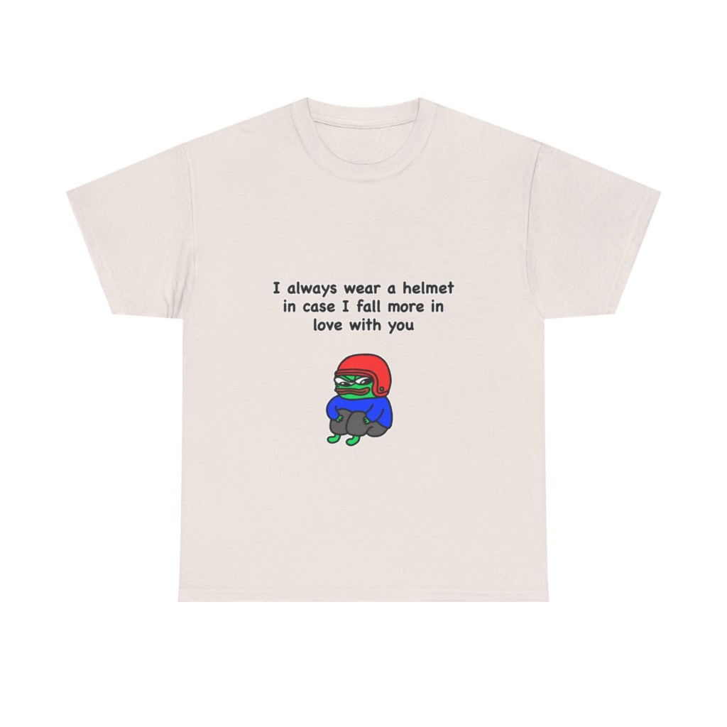 T-Shirt: Helmet-Wearing Pepe Frog Love Quote