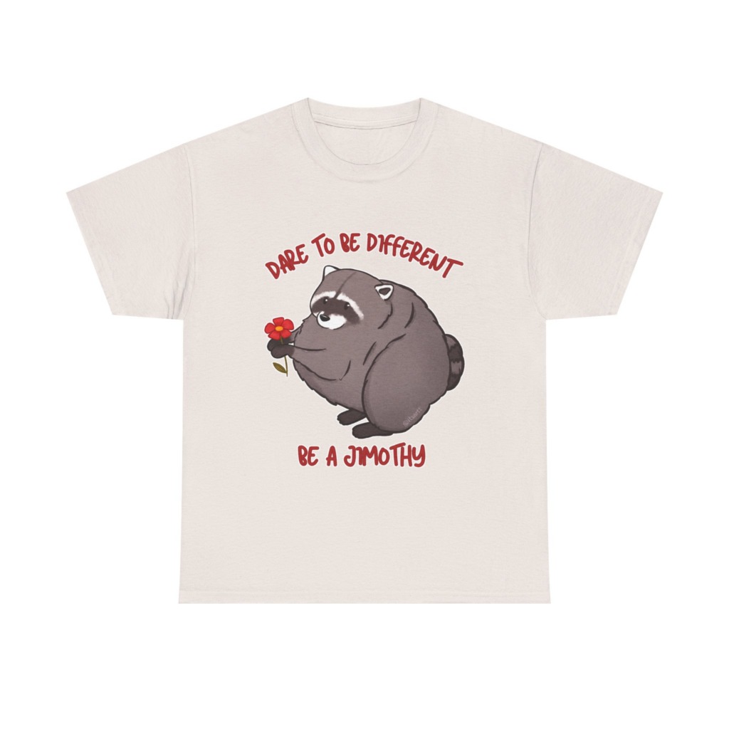 Raccoon T-Shirt: Jimothy with Flower Graphic Print