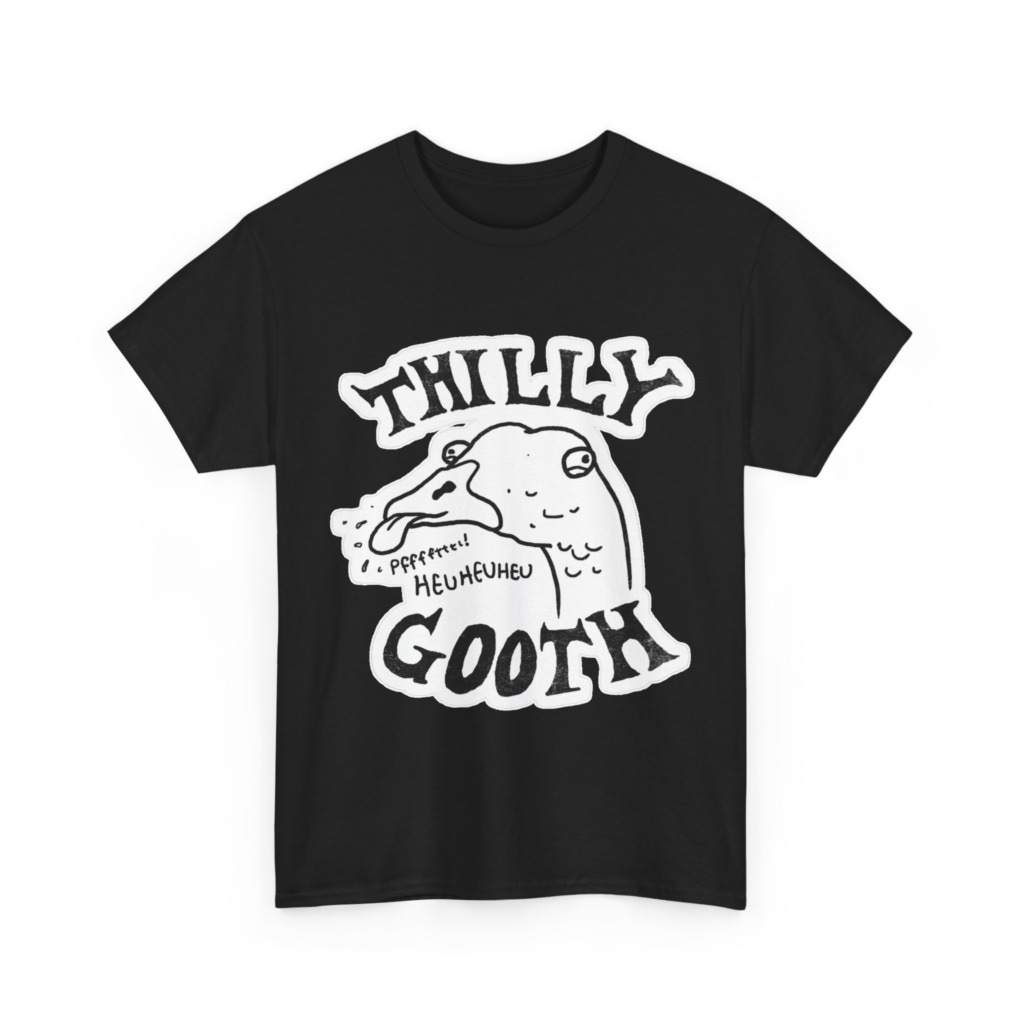T-Shirt with Thilly Gooth Cartoon Goose Print
