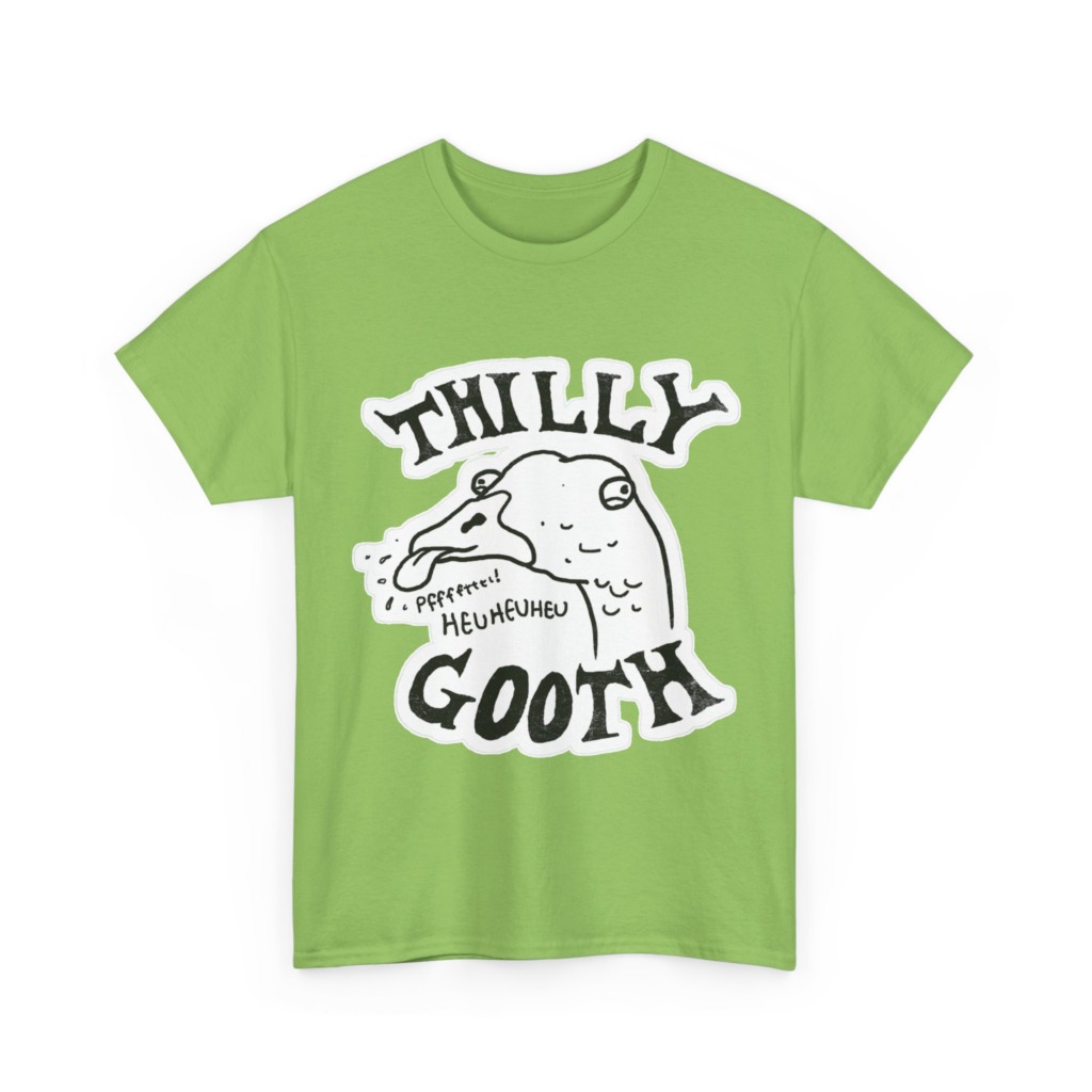 T-Shirt with Thilly Gooth Cartoon Goose Print