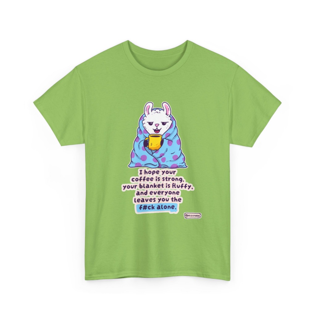 Sarcastic Llama Coffee & Blanket Graphic T-Shirt
