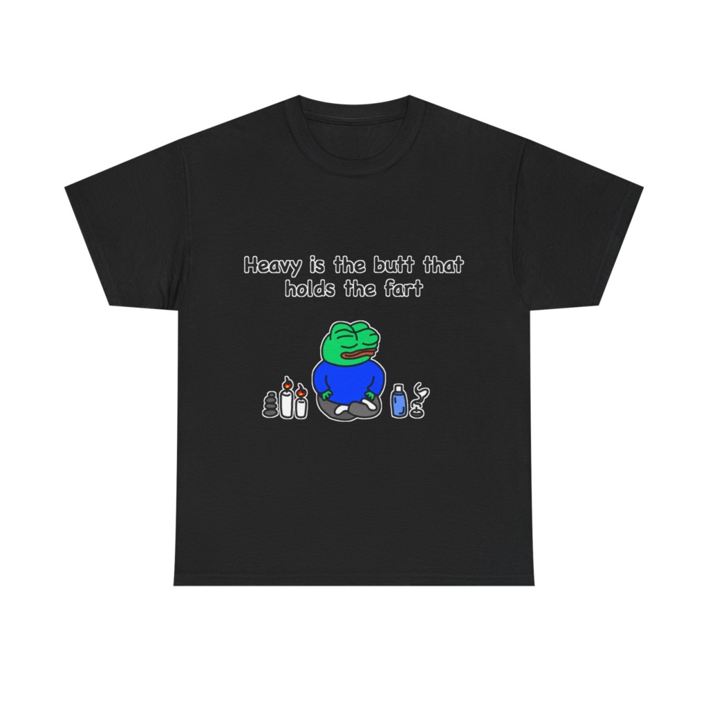 T-Shirt: Meditating Pepe Frog 'Heavy is the Butt'