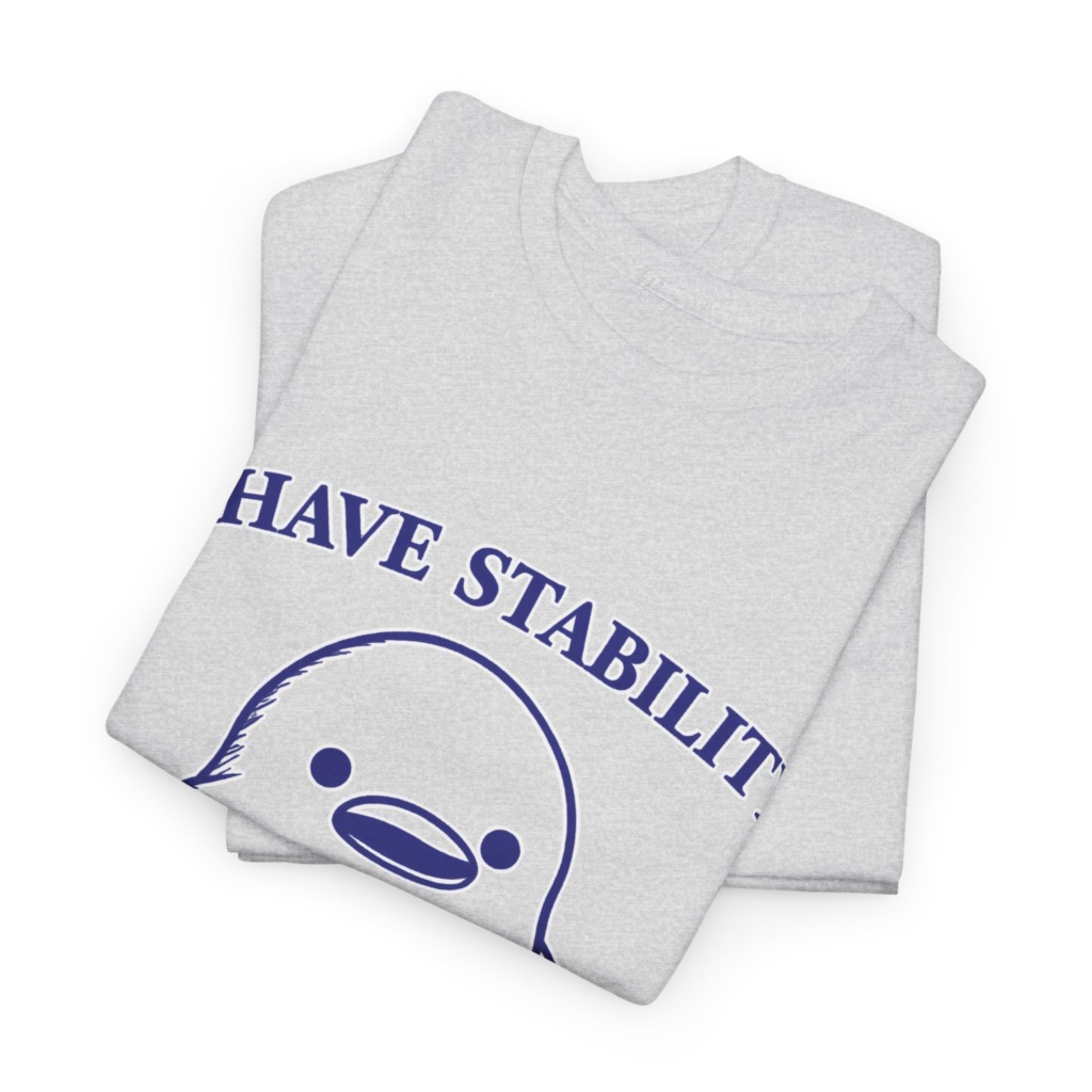 T-Shirt: Cute Stabbing Penguin 'Stability' Pun