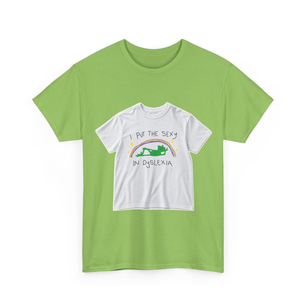White 'I Put The Sexy In Dyslexia' Frog T-Shirt