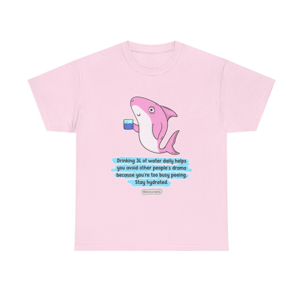 Pink Hydrated Shark Graphic Tee