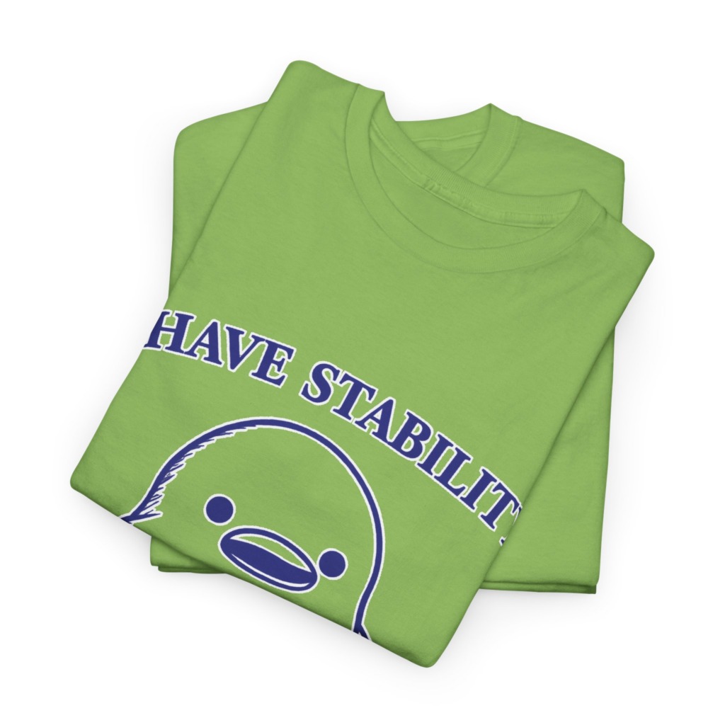 T-Shirt: Cute Stabbing Penguin 'Stability' Pun