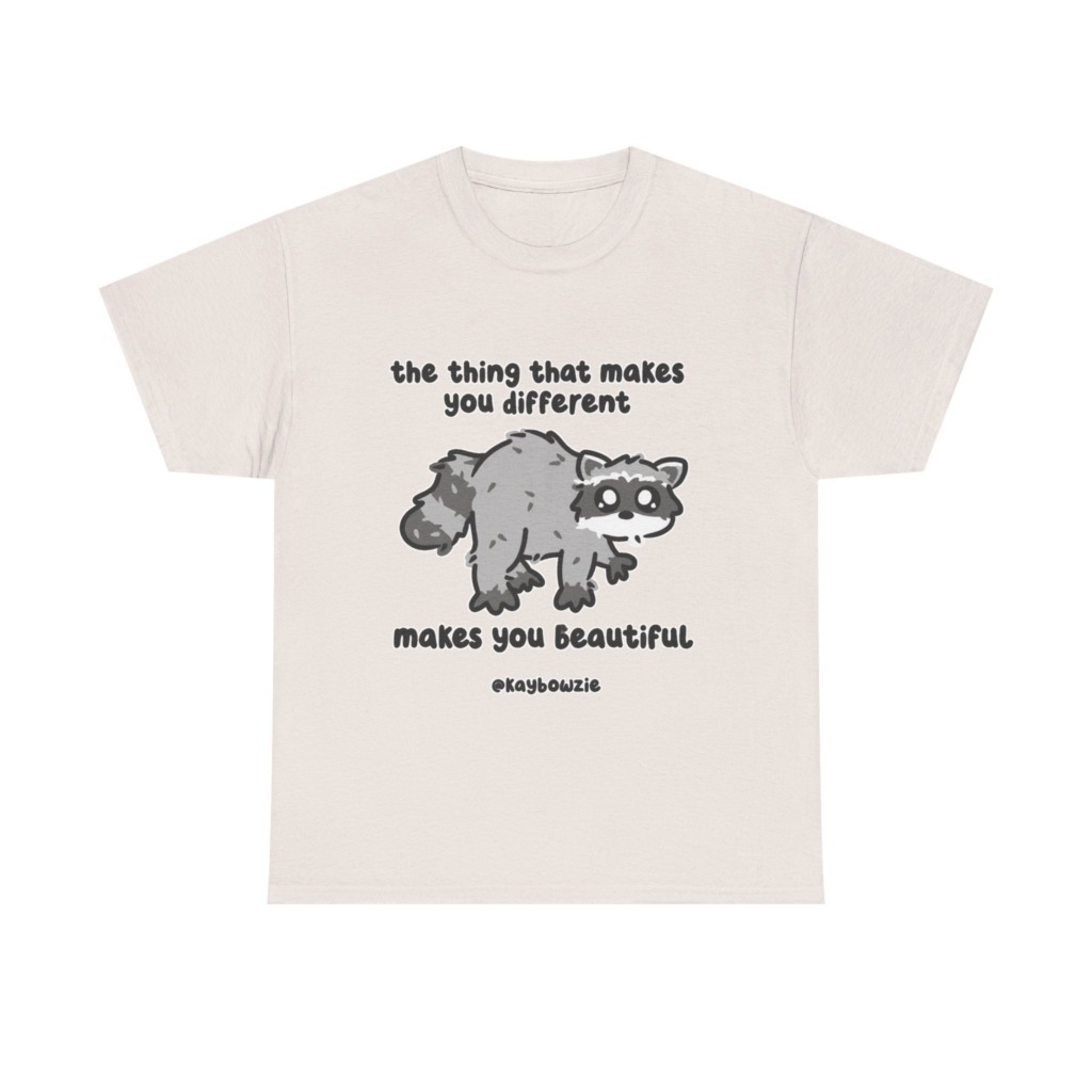 Raccoon 'Different Makes You Beautiful' Graphic Tee