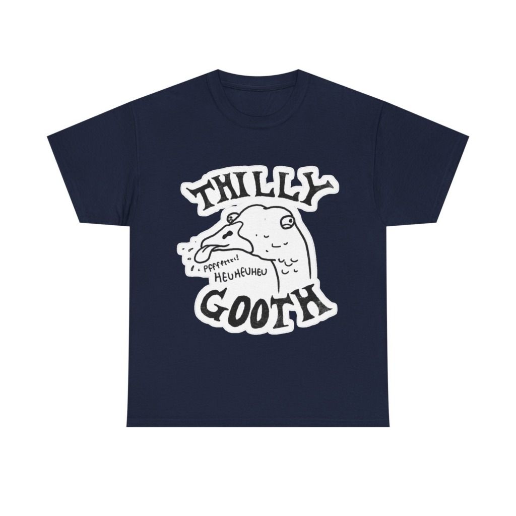 T-Shirt with Thilly Gooth Cartoon Goose Print