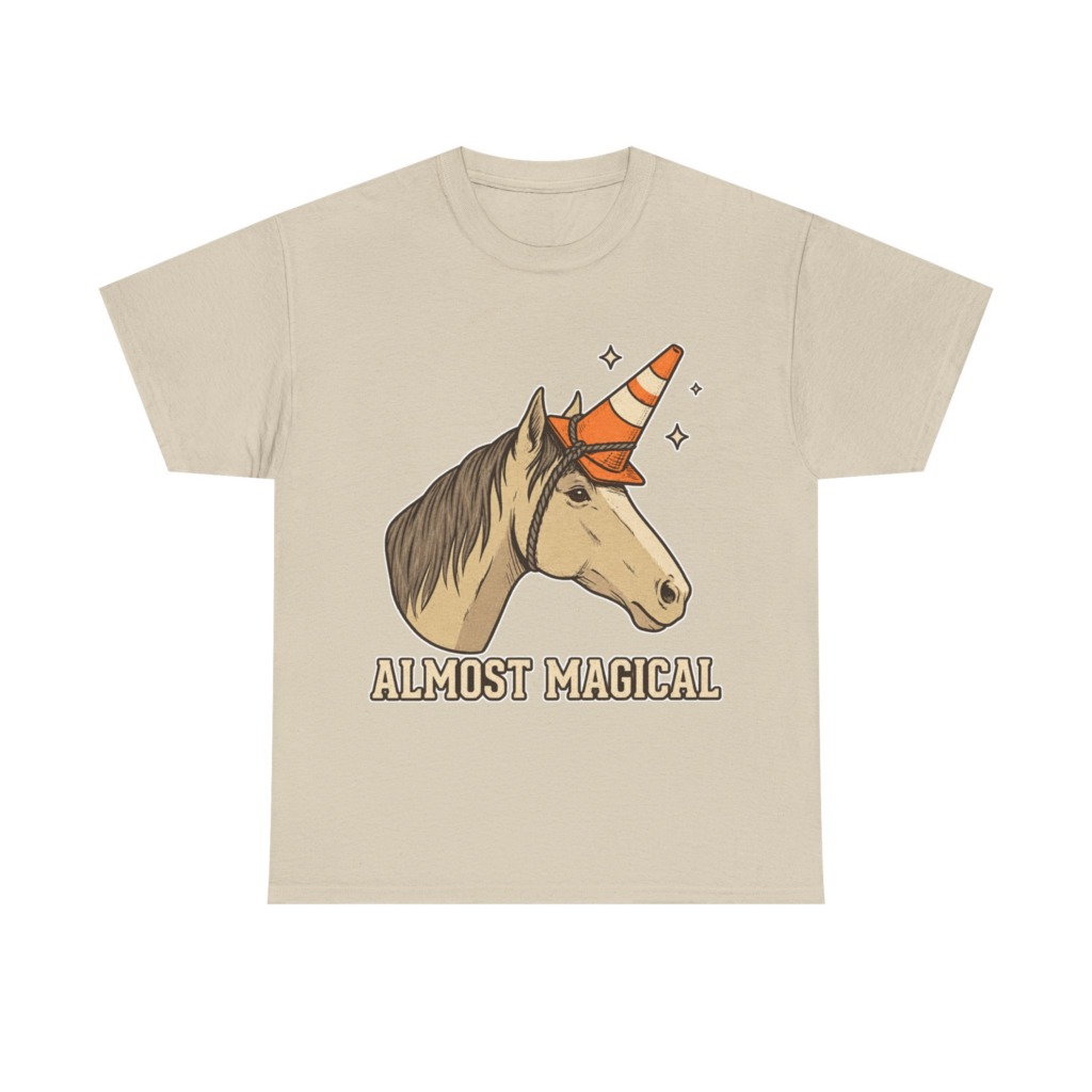 T-Shirt: Almost Magical Traffic Cone Unicorn